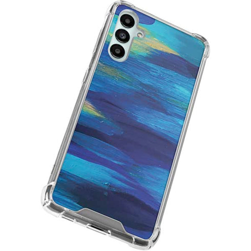 Ocean Blue Brush Stroke by Etta Vee Galaxy A15 5G Clear Case